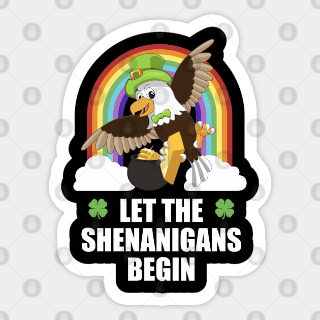 Eagle Shenanigans Funny St Patricks Day Sticker by TheBeardComic